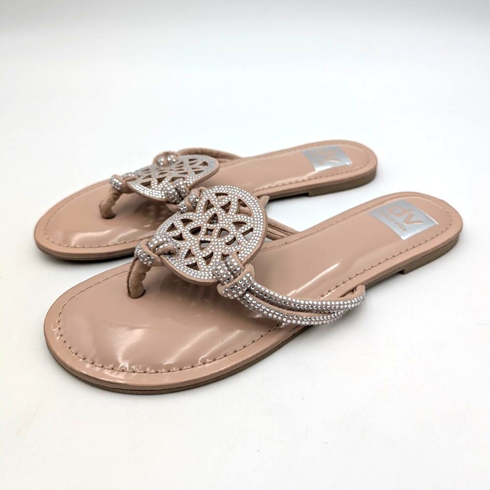 Dolce Vita Gotie Flip Flop Thong Sandals Women's Nude Shiny Size US8 EU38.5